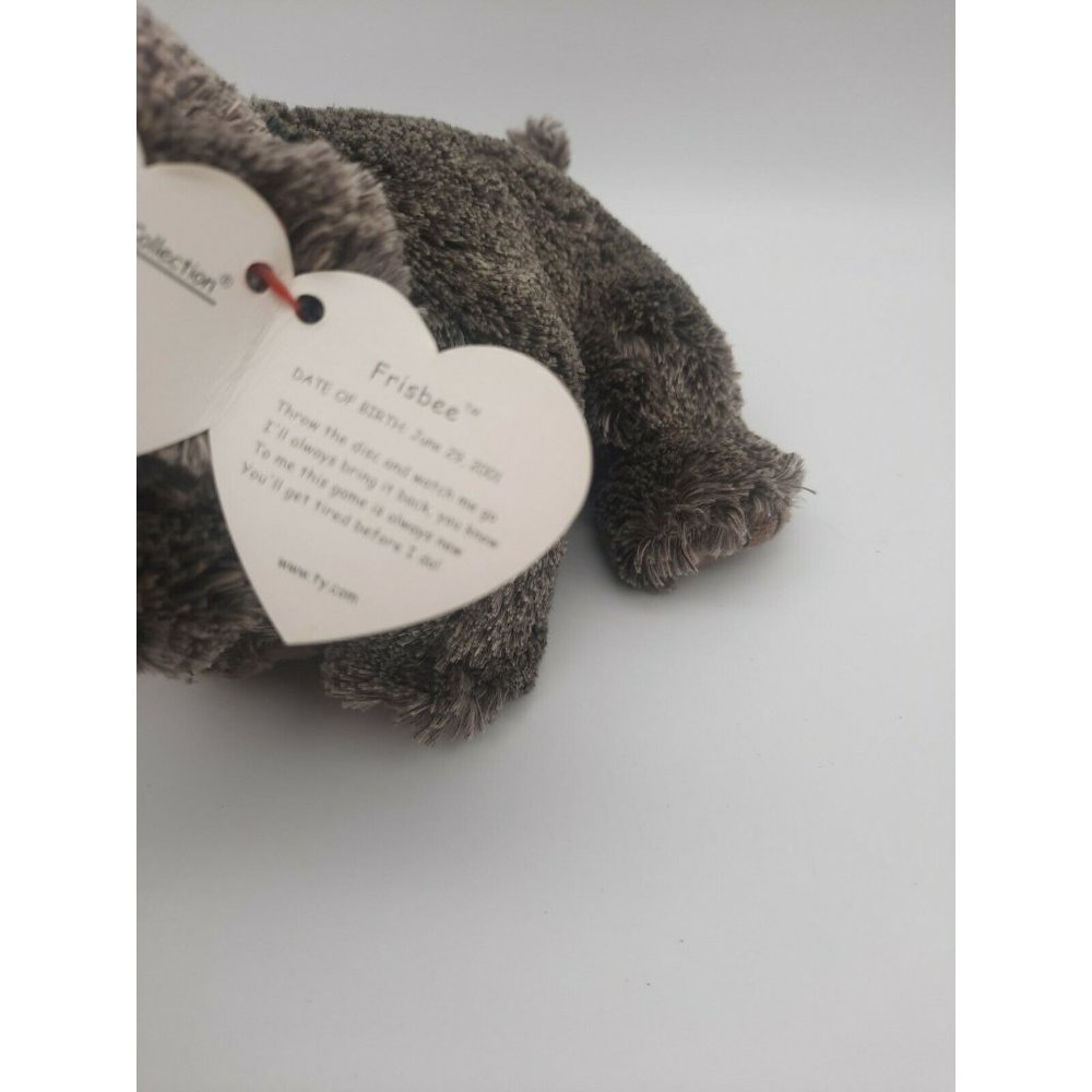TY Beanie Babies FRISBEE 2001 Weimaraner Puppy Grey Dog 6" Blue Eyes - Picture 6 of 7